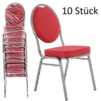 MACOShopde by MACO Möbel Bankettstühle 10er Set rot – Stapelstühle .