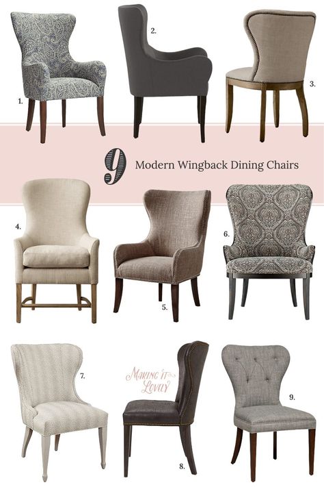 Modern Wingback Dining Chair | Dining chairs, Rustic dining chairs .