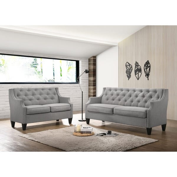 Shop Best Quality Furniture 2-Piece Velvet Tufted Sofa and .