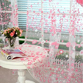 AmaSells Mode Fenster Sonnenschutzvorhang ❤️ Blumenvorhang .