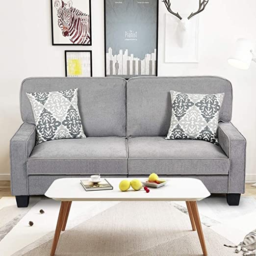 Amazon.com: Giantex Sofa Couch Loveseat Fabric Upholstered .