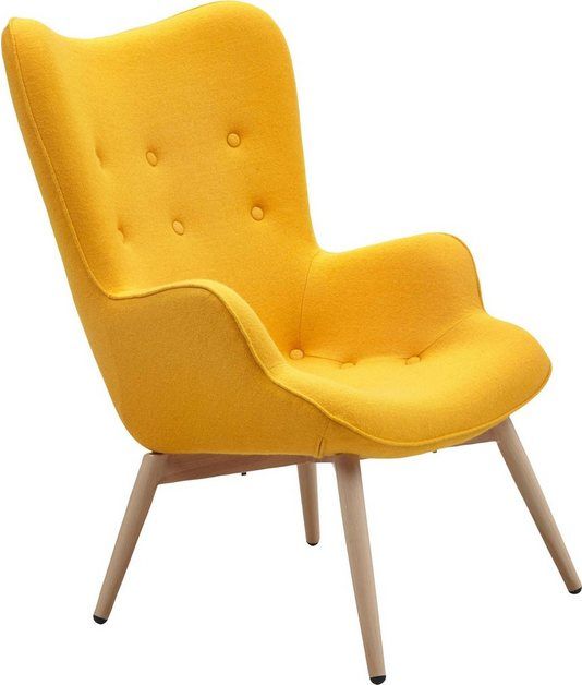 Relaxsessel, mit dekorativer Knopfheftung | Sessel gelb, Sessel .