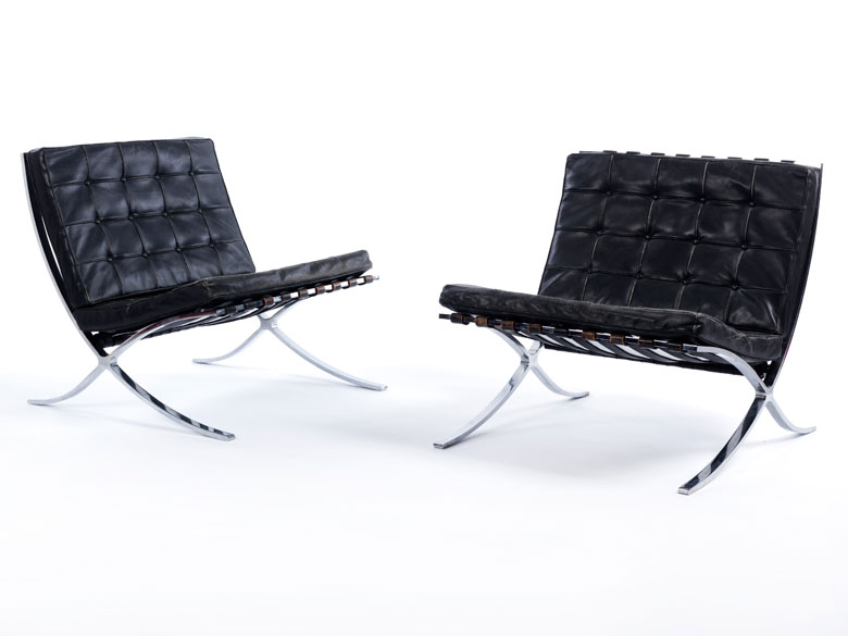 Paar Designerstühle - Barcelona-Chairs - Hampel Fine Art Auctio