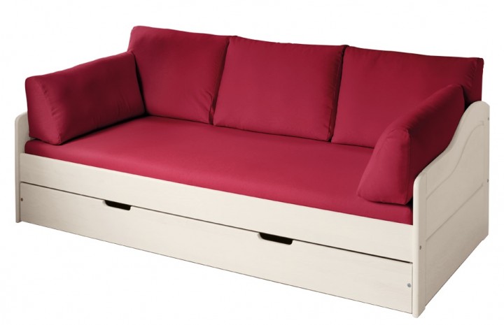 Livipur-Möbel SET Carla Naturweiß Sofa-Bett, rot | livipur - Echt .