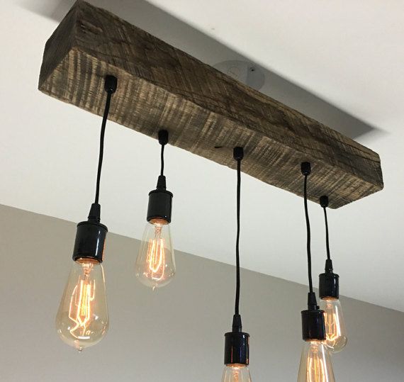 Choose Size Made to Order Reclaimed Barn Timber Beam Light Fixture .