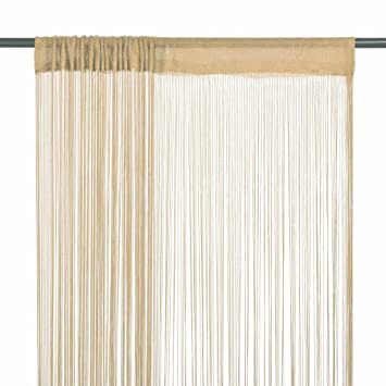 Amazon.de: Lingjiushopping Fadenvorhange 2 Stk. 100 x 250 cm Beige .