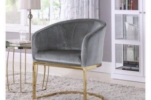 Chic Home Velvet Upholstered Half-Moon Accent Club Chair (Grey .