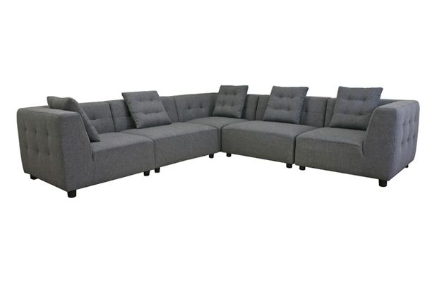 Alcoa Gray Fabric Modular Modern Sectional Sofa | Modern sofa .