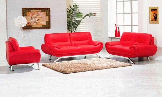 Warum rotes Sofa und Liebessitz der neue Trend ist | Echt leder .