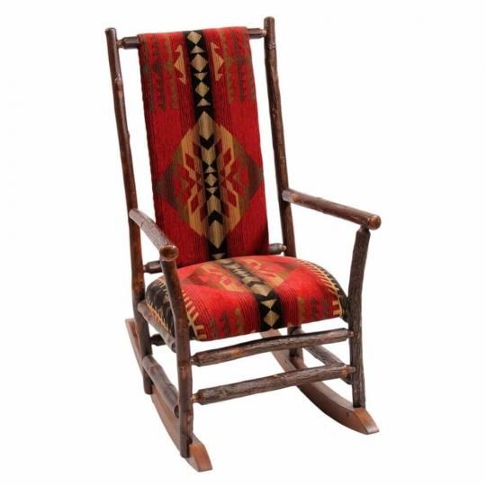 Hickory Rocking Chair with Upholstered Seat | Schaukelstuhl .