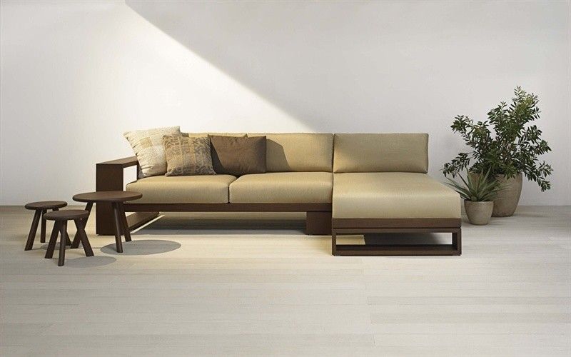 Holz Ecke Sofa | L shaped sofa designs, Sofa set desig