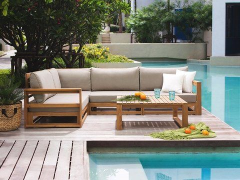 Lounge Set zertifiziertes Holz braun TIMOR | Garten | Garden sofa .