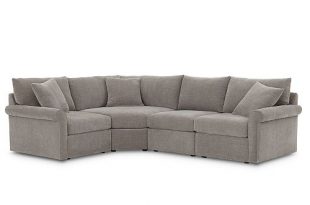 Furniture Wedport 4-Pc. Fabric "L" Shape Sectional Sofa with Wedge .