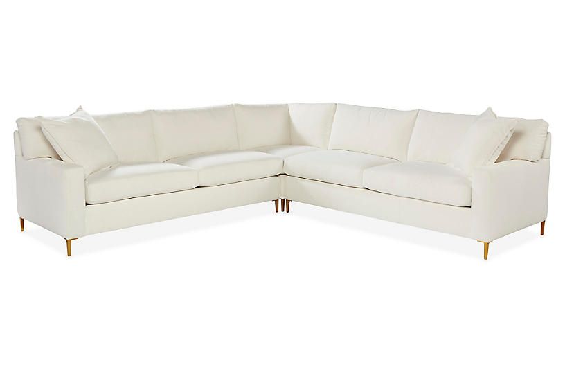 Tribeca Sectional, White Sunbrella | Sectional sofa, Living room .