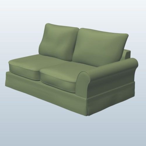 Casual Love Seat Sofa Free 3D Model - .Obj,.Stl - 123Kostenlos3DMOde