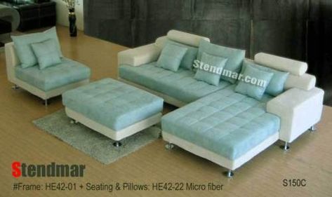 4 -Piece Leatherette and Microfiber Sectional Sofa Set S150C. The .