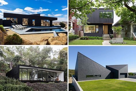 14 Beispiele für moderne Häuser mit schwarzen Außenseiten .