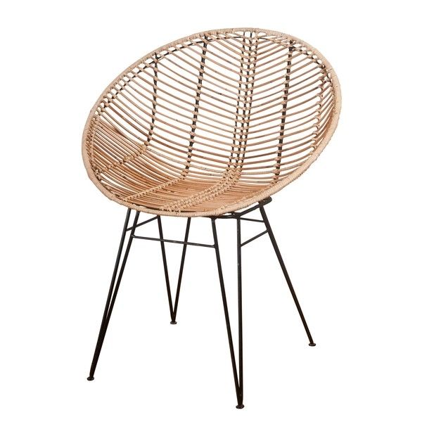 Korb-/Rattan Stuhl Sakura im Hoop Design für Esstisch oder Lounge .