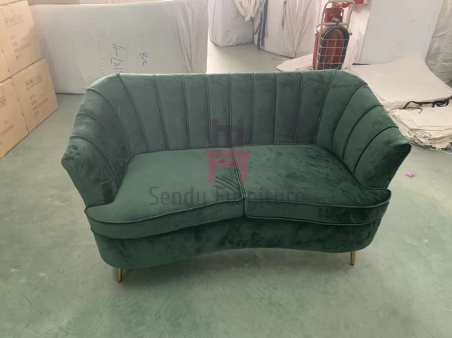 160cm Length Arc Shape Custom Booth Seating Velvet Upholstery .