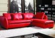 Rot Leder Sectional Sofa-Leder-Schnitt-Sofa-Rot Couchgarnitur .