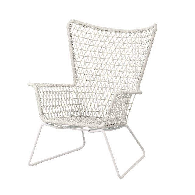 Outdoor-Sessel aus Kunstrattan, Ikea Living, Weiß, Outdoor, Balkon .