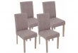 4x Stuhl Stuhlset Textil Stoff Stühle Esszimmerstuhl grau Eiche .