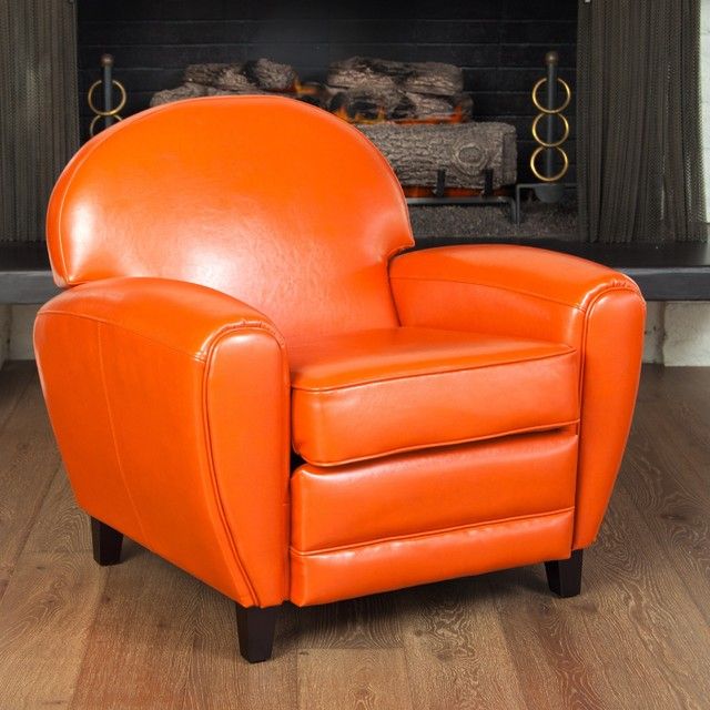 Burnt Orange Accent Chair | Leather club chairs, Club chairs .