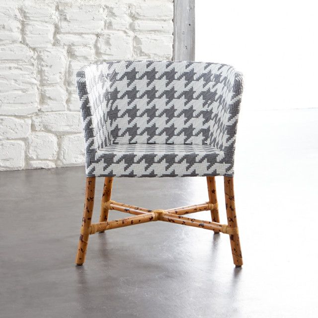 Grey And White Accent Chair | Gewebter stuhl, Sessel und Stüh
